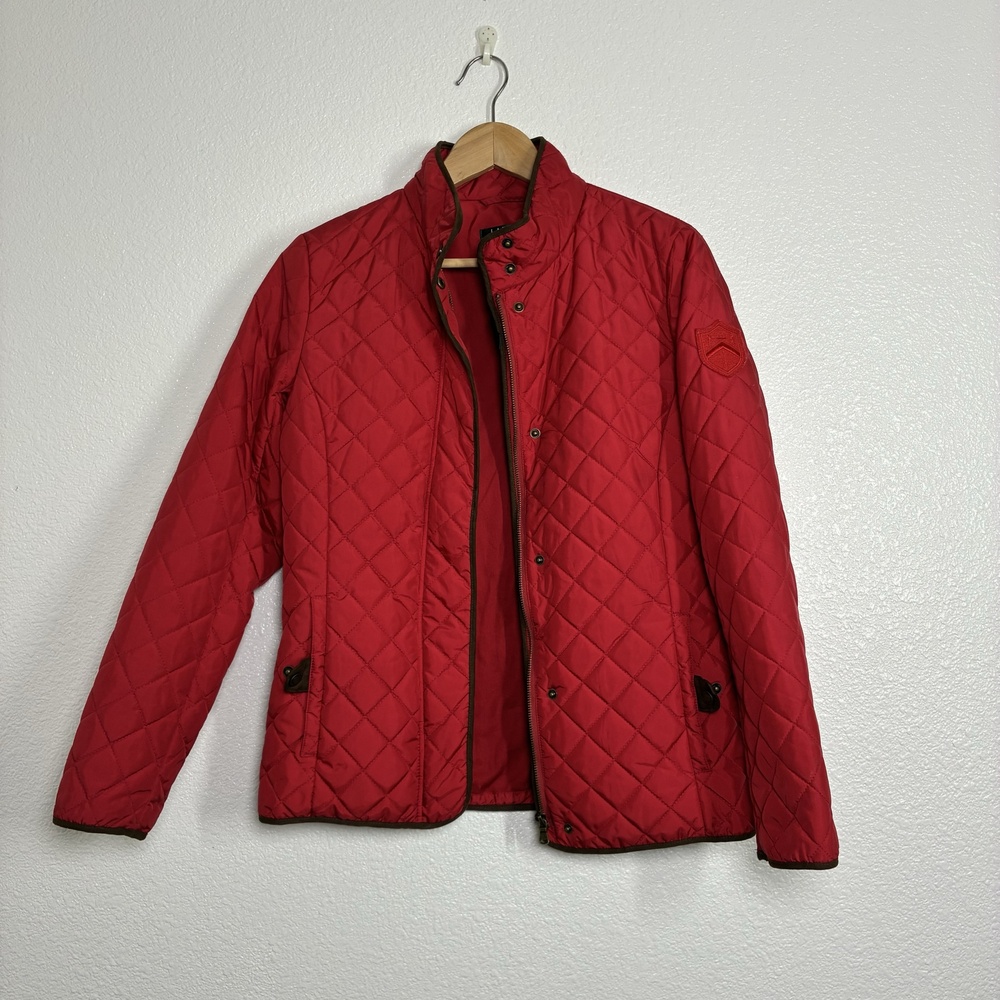 Lauren Ralph Lauren Jacket Womens XS Red Quilted Full Zip Microfiber LR1877